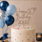 Personalised Happy 40th Birthday Cake Topper | Custom Name Cake Topper | 40th Cake Decoration | Birthday Cake Topper | Wooden MDF Cake Top