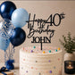 Personalised Happy 40th Birthday Cake Topper | Custom Name Cake Topper | 40th Cake Decoration | Birthday Cake Topper | Wooden MDF Cake Top