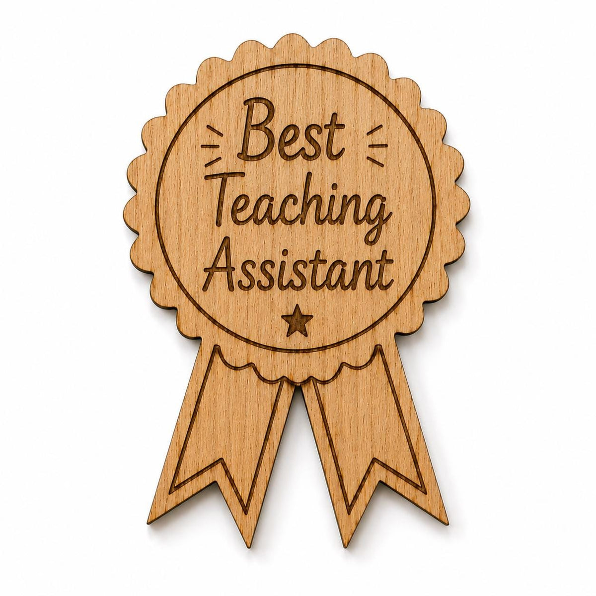 No.1 Teacher Magnet Gift | Wooden Rosette Gift | Teacher Appreciation Present | End of Term Teacher Gift | Classroom Fridge Magnet