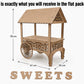 Wedding Sweets Cart MDF Kit – Sweet Cart for Weddings, Baby Showers & Birthdays – Table Top Sweet Cart Decoration - Display Cake Cart