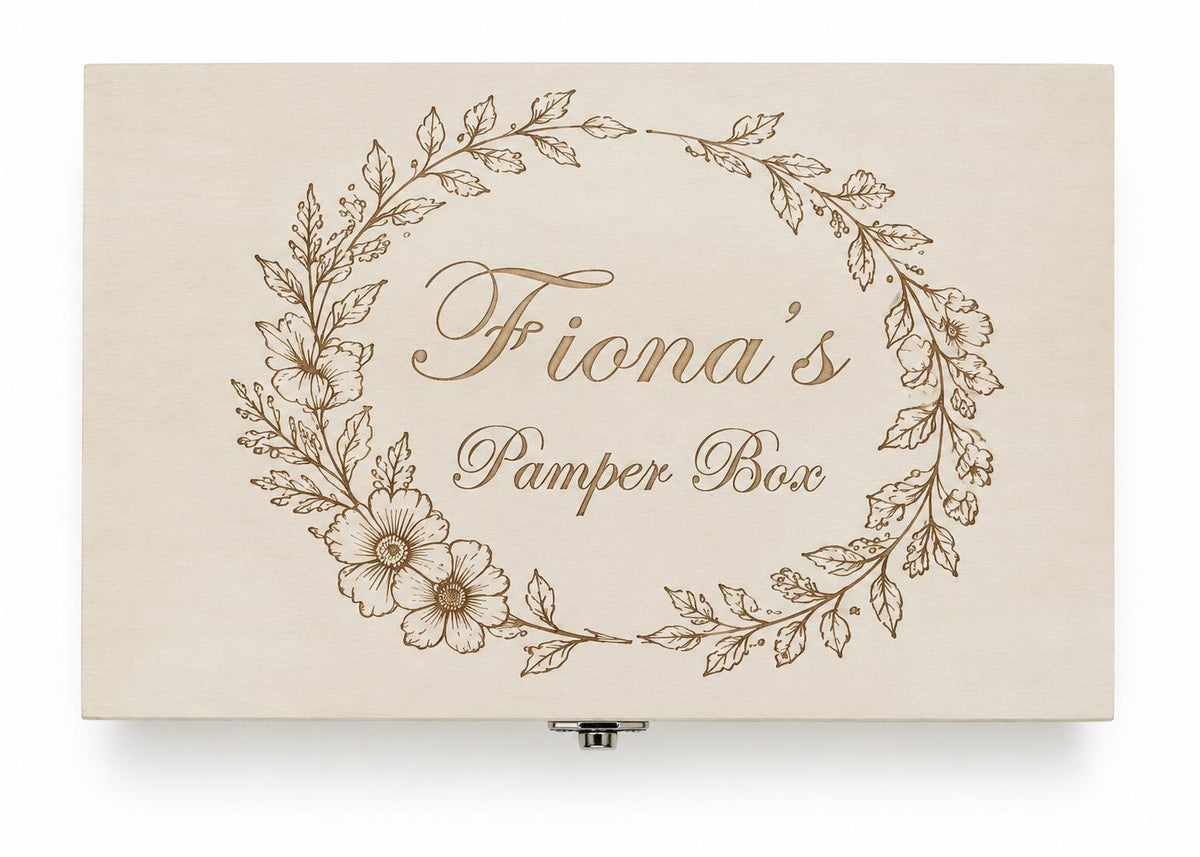 Personalised Pamper Box | Wooden Keepsake Gift Box | Luxury Spa Hamper Box | Personalised Self Care Gift | Bridesmaid Gift | Birthday Gift