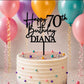 Personalised Happy 70th Birthday Cake Topper | Custom Name Cake Topper | 70th Cake Decoration | Birthday Cake Topper | Wooden MDF Cake Top