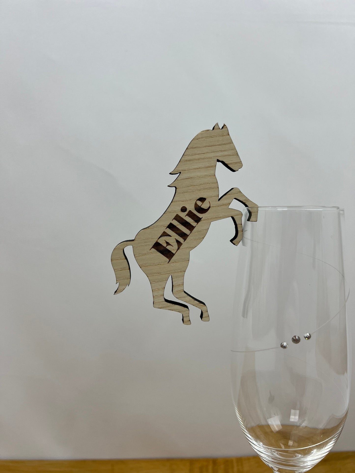Wooden Hanging Horse Table Names - Wedding Table Names - Wine Glass Decor - Christmas Place Names - Horse Table Decor - Wedding Table decor