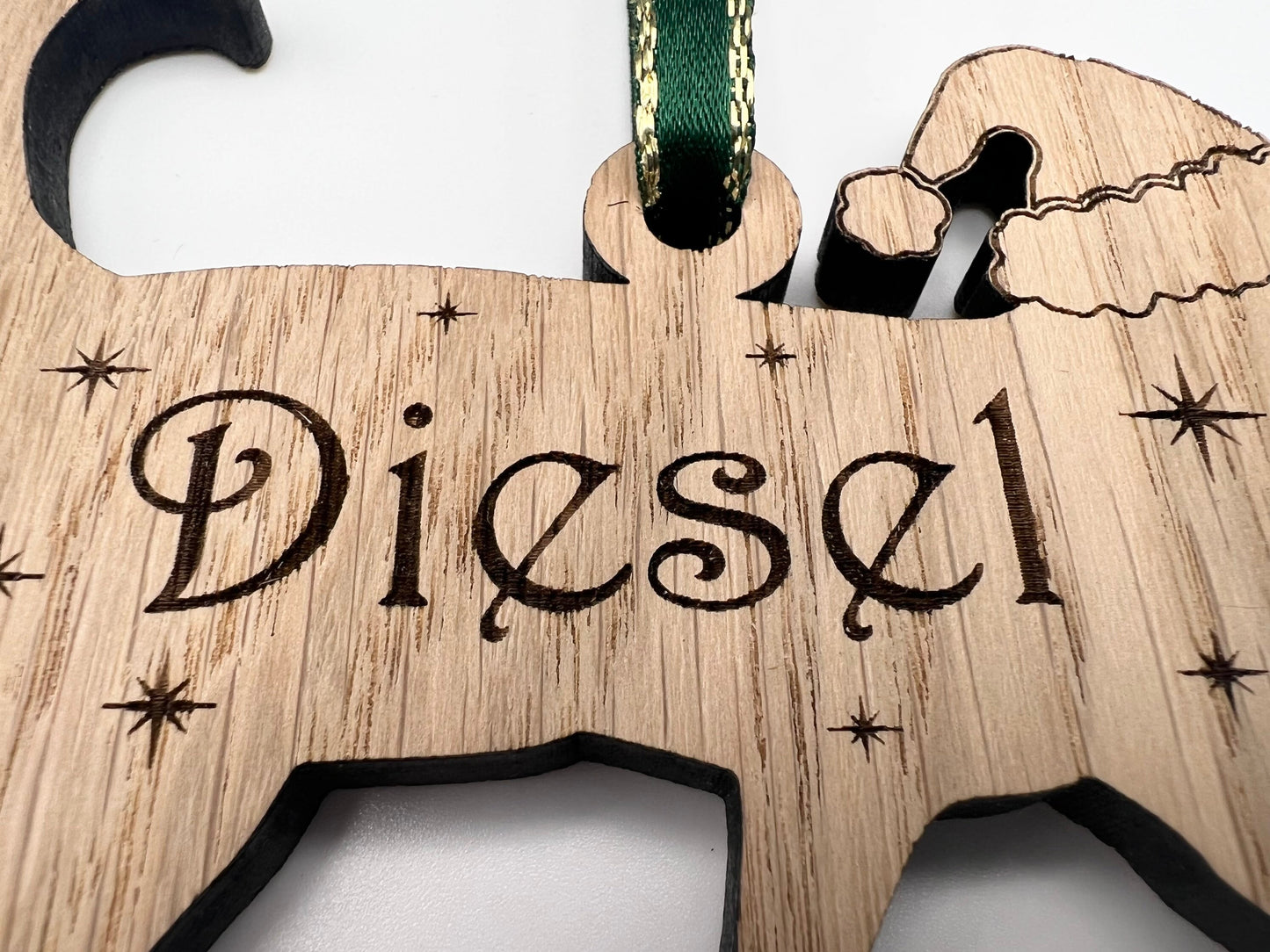 Personalized Cat Christmas Ornament - Oak Kitten Bauble