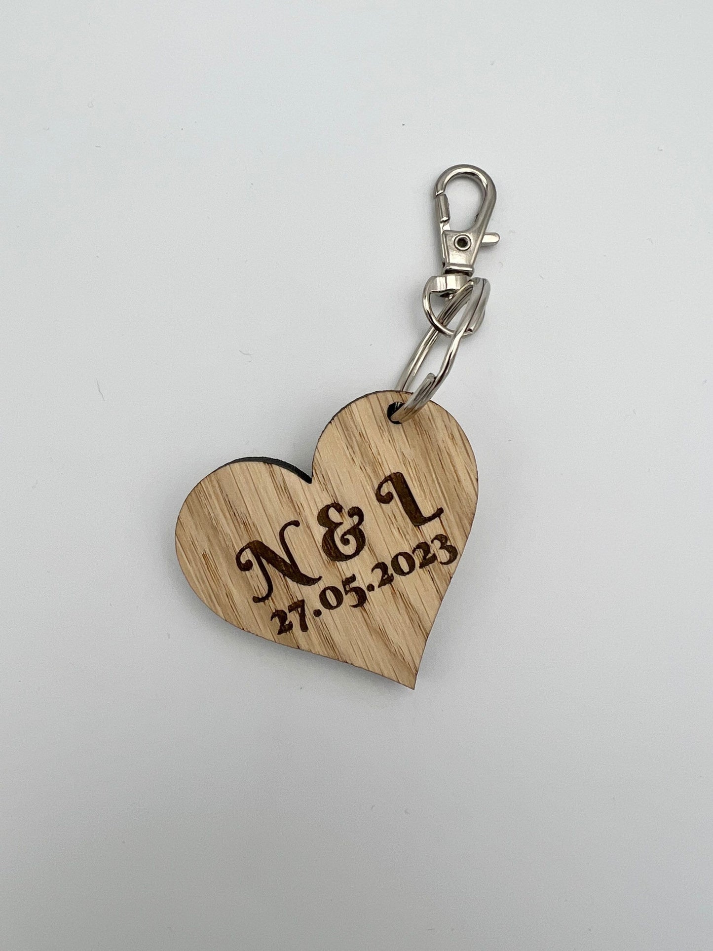 Personalised Couples Keyring - Wedding Initials Wedding Date - Wedding Keyring - Gift Keyring - Anniversary Keyring - Birthday Keyring