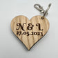 Personalised Couples Keyring - Wedding Initials Wedding Date - Wedding Keyring - Gift Keyring - Anniversary Keyring - Birthday Keyring