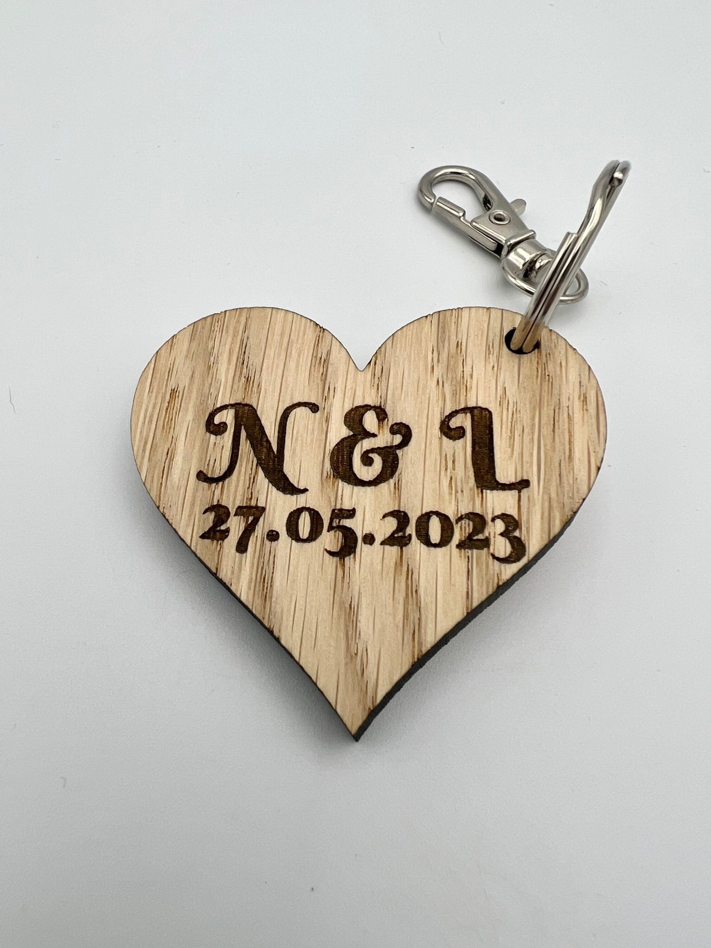 Personalised Couples Keyring - Wedding Initials Wedding Date - Wedding Keyring - Gift Keyring - Anniversary Keyring - Birthday Keyring