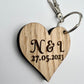 Personalised Couples Keyring - Wedding Initials Wedding Date - Wedding Keyring - Gift Keyring - Anniversary Keyring - Birthday Keyring