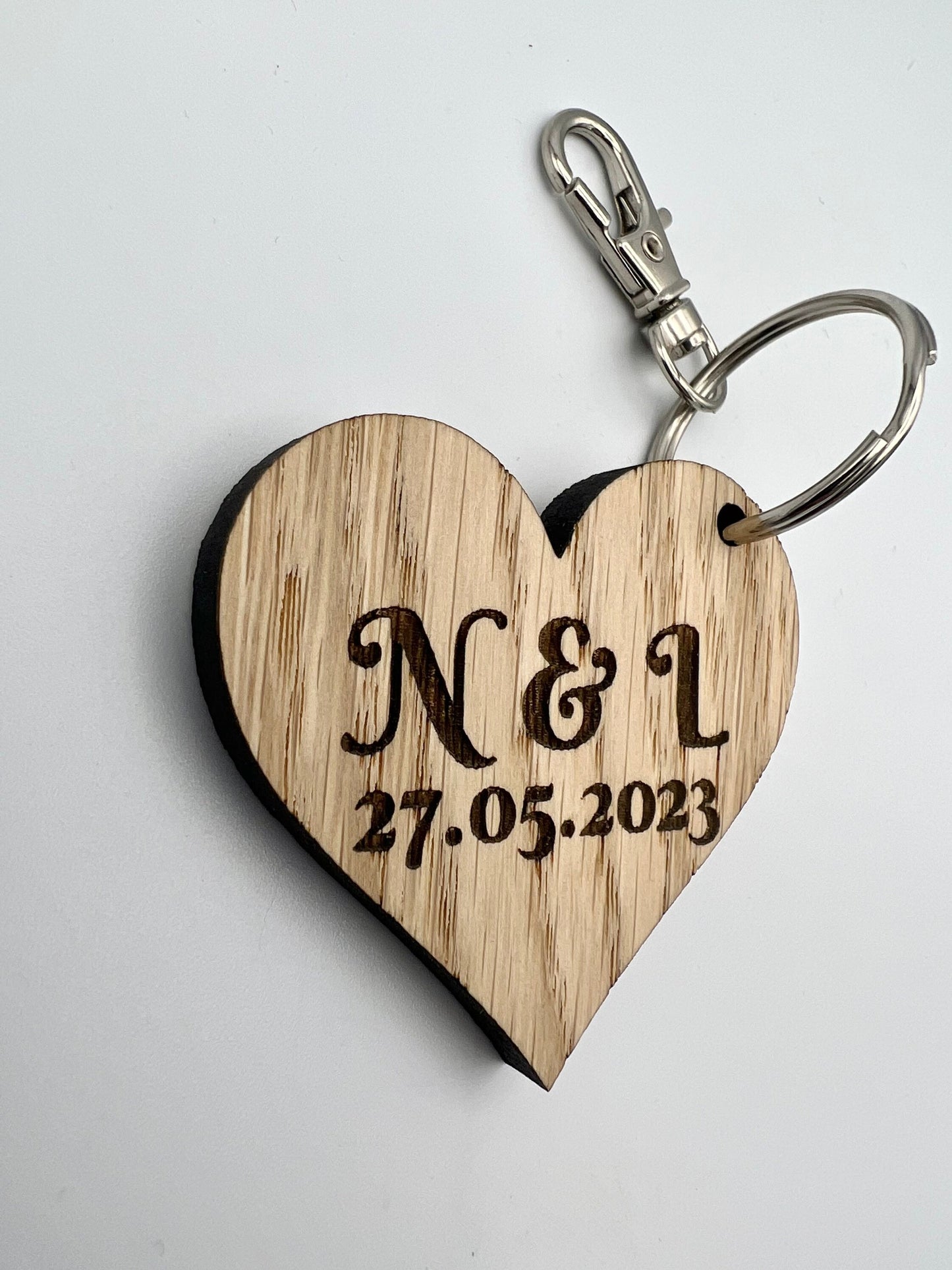 Personalised Couples Keyring - Wedding Initials Wedding Date - Wedding Keyring - Gift Keyring - Anniversary Keyring - Birthday Keyring