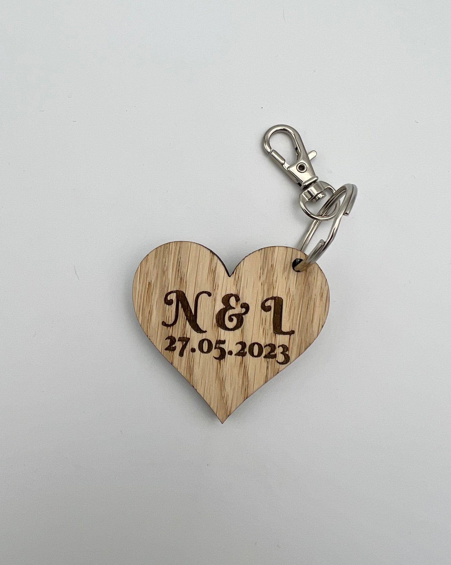 Personalised Couples Keyring - Wedding Initials Wedding Date - Wedding Keyring - Gift Keyring - Anniversary Keyring - Birthday Keyring