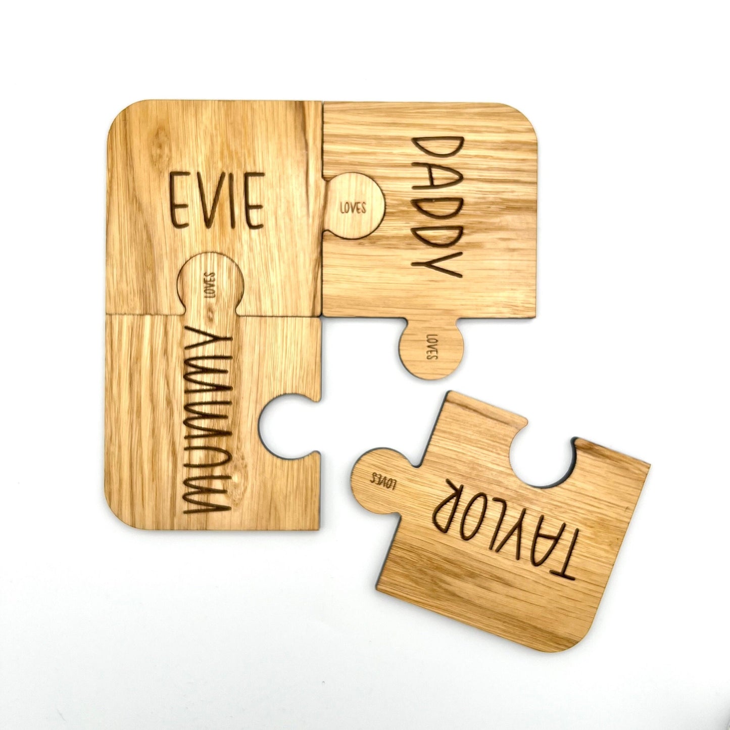 Personalised Wooden Jigsaw Coasters - Coffee Coasters - Table Coasters - Family Gift - home warming - birthday gift - Christmas present