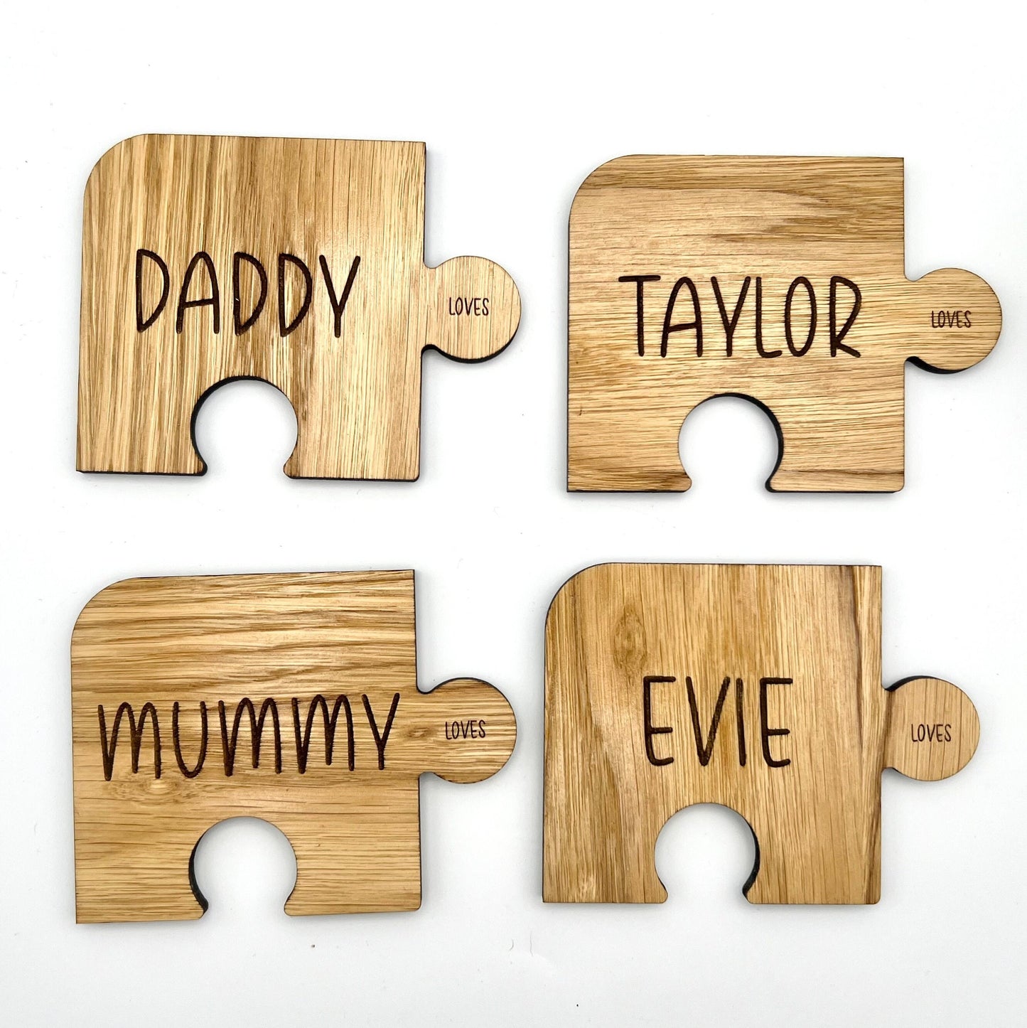 Personalised Wooden Jigsaw Coasters - Coffee Coasters - Table Coasters - Family Gift - home warming - birthday gift - Christmas present