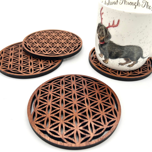 Flower of Life Coaster Set - Table Mats - Coffee Table Coasters - Table Coasters - Drinks Coasters - coaster sets - Spiritual Coasters