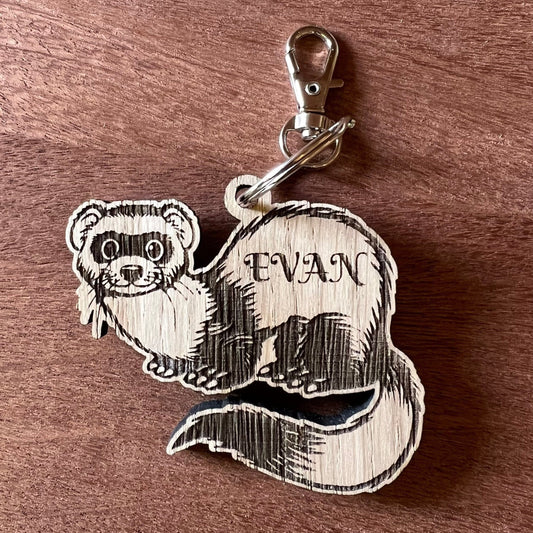 Personalised Ferret Keyring - Ferret - Birthday Gift - Birthday present - Keychain - Christmas - personalised keyring