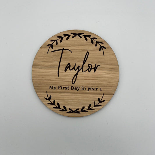 Personalised First Day of School - Name Plaque - Starting School - Back to School - Nursery - Photo prop Memory - School Keepsake