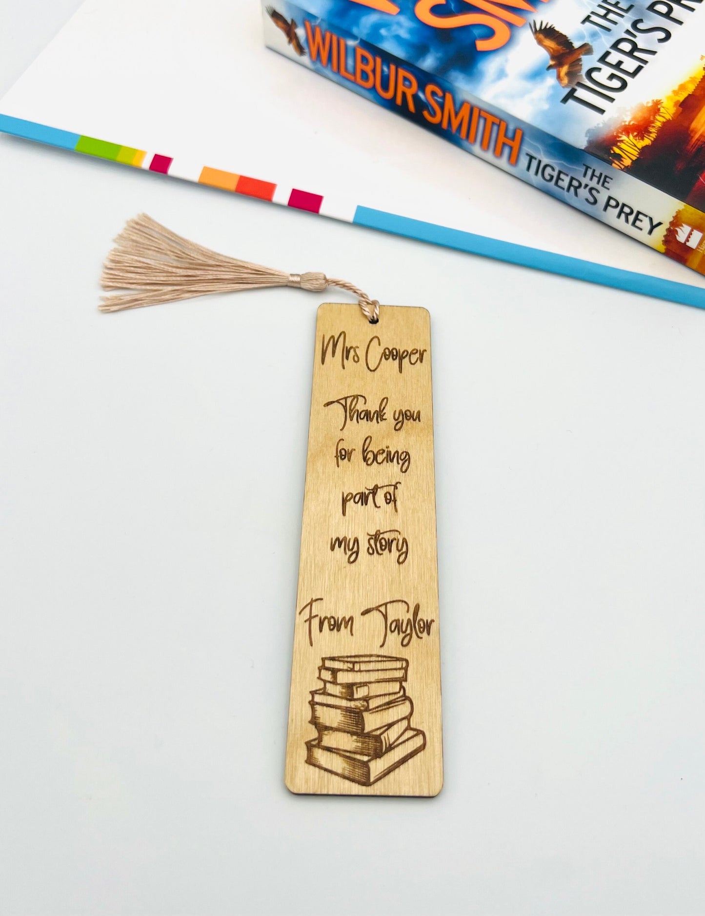 Wooden Bookmark - Teacher Bookmark - Thank you gift - Bookmark Gift - End of Term Gift - Personalised Gift - Teacher Gift