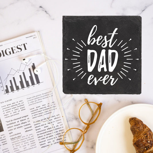 Father's Day Gift - Dad Coaster - Best Dad Ever  - Daddy Present -  Coaster - Father's Day Present - Slate Coaster for Dad - Step Dad Gift