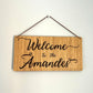 Welcome Wall Plaque - Welcome with Surname - Welcome Sign - Personalised Welcome Sign- Birthday Gift - Christmas Present - wooden plaque