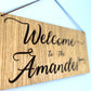 Welcome Wall Plaque - Welcome with Surname - Welcome Sign - Personalised Welcome Sign- Birthday Gift - Christmas Present - wooden plaque