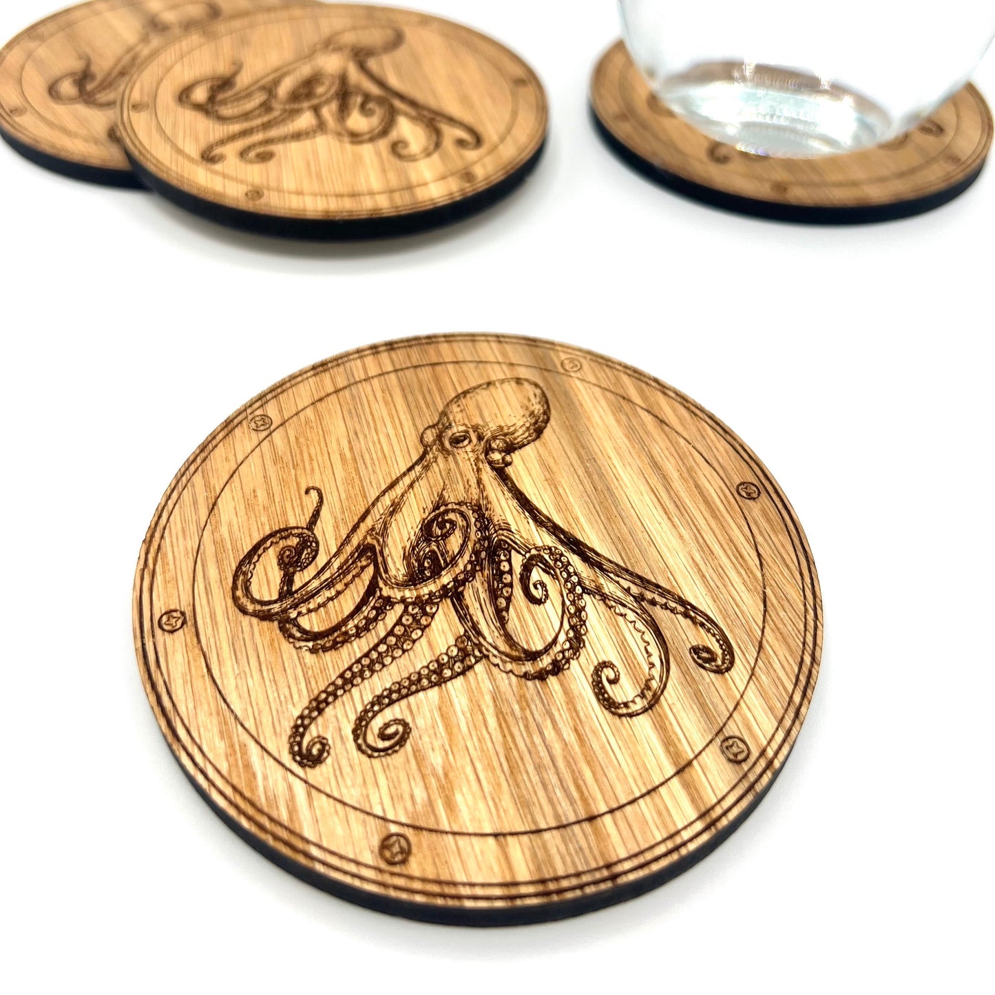 Octopus Coasters - Table Mats - Coffee Coasters - Table Coasters - Wooden Coasters - sea life coasters - Drinks Coasters - home warming gift