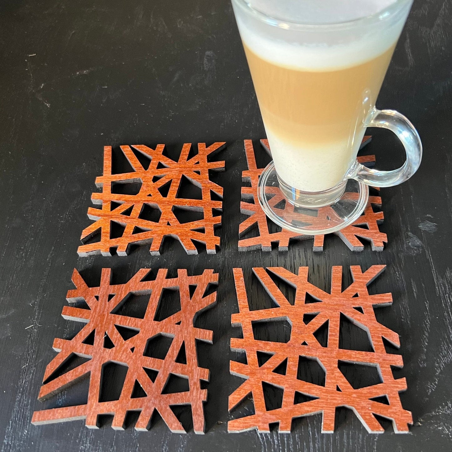 Geometric Wooden Coaster set  - Table Mats - Coffee Coasters - Table Coasters - drinks coasters - wooden coasters - house warming gifts