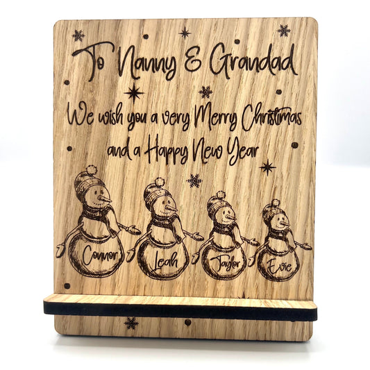 Personalised Christmas Card - Wooden Christmas Card - Wooden Gift Card - Christmas card Keepsake - Memento - Personalised family  Xmas Card