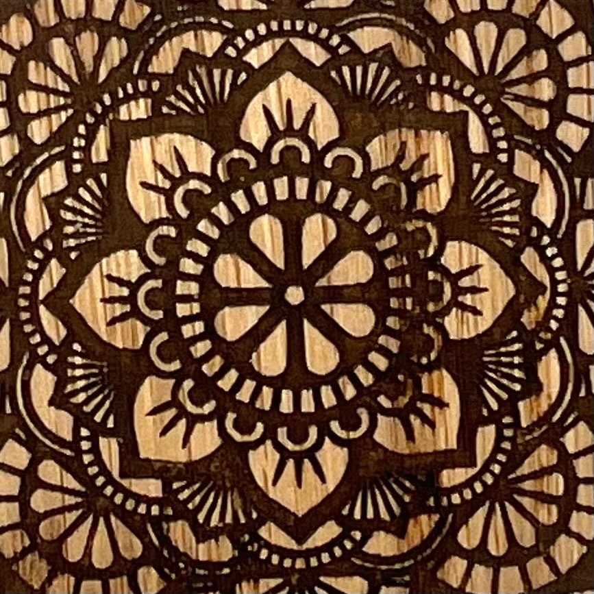 Mandala Keyring - Patterned Keyring - Birthday Gift -  Keychain - Christmas present - Yoga - wooden keyring - Lotus Flower - Mandala Pattern