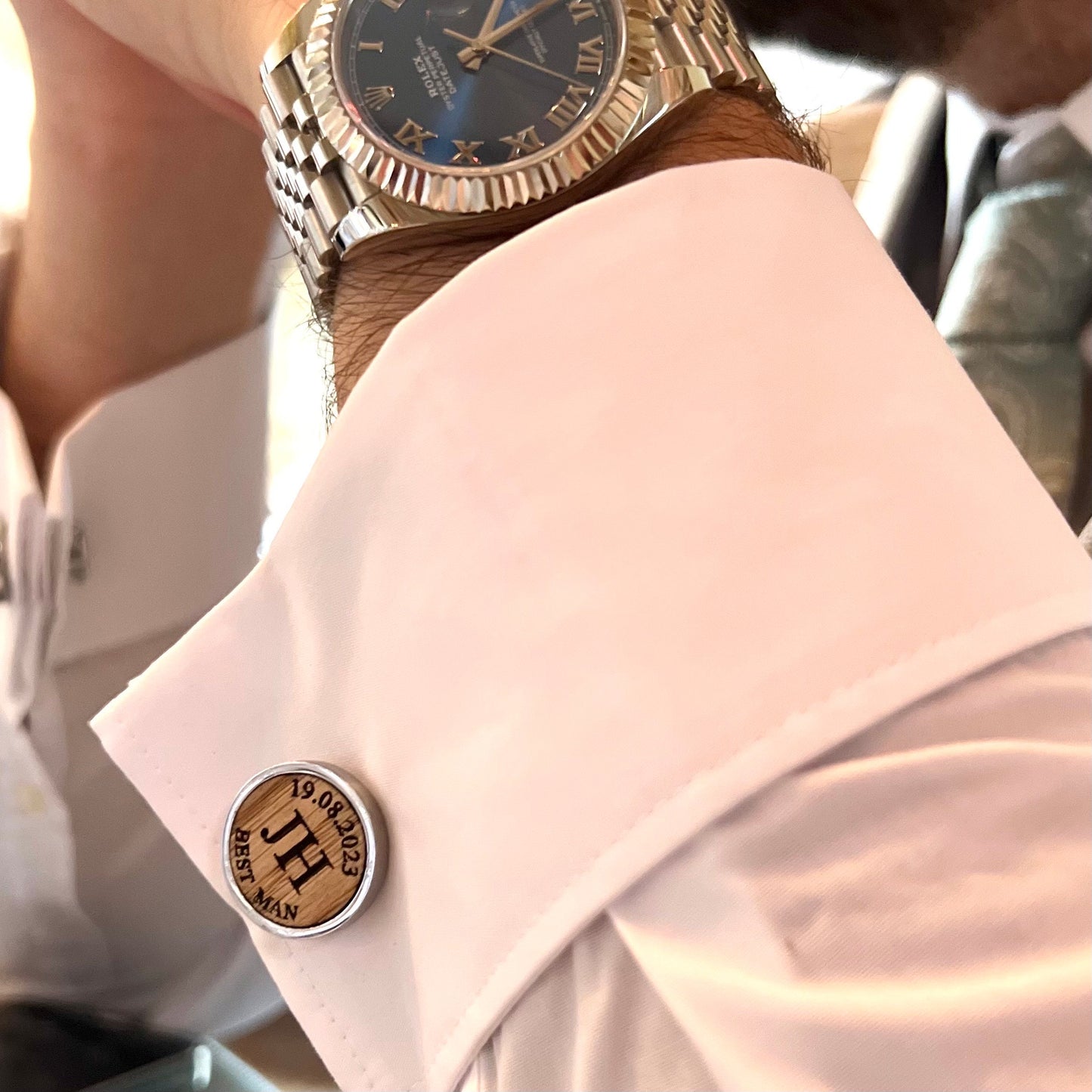 Personalised Wooden Cufflinks - Wedding Accessory - Personalised Wedding Cufflinks - Men’s Cufflinks - Groom Cufflinks - Best Man Cufflinks