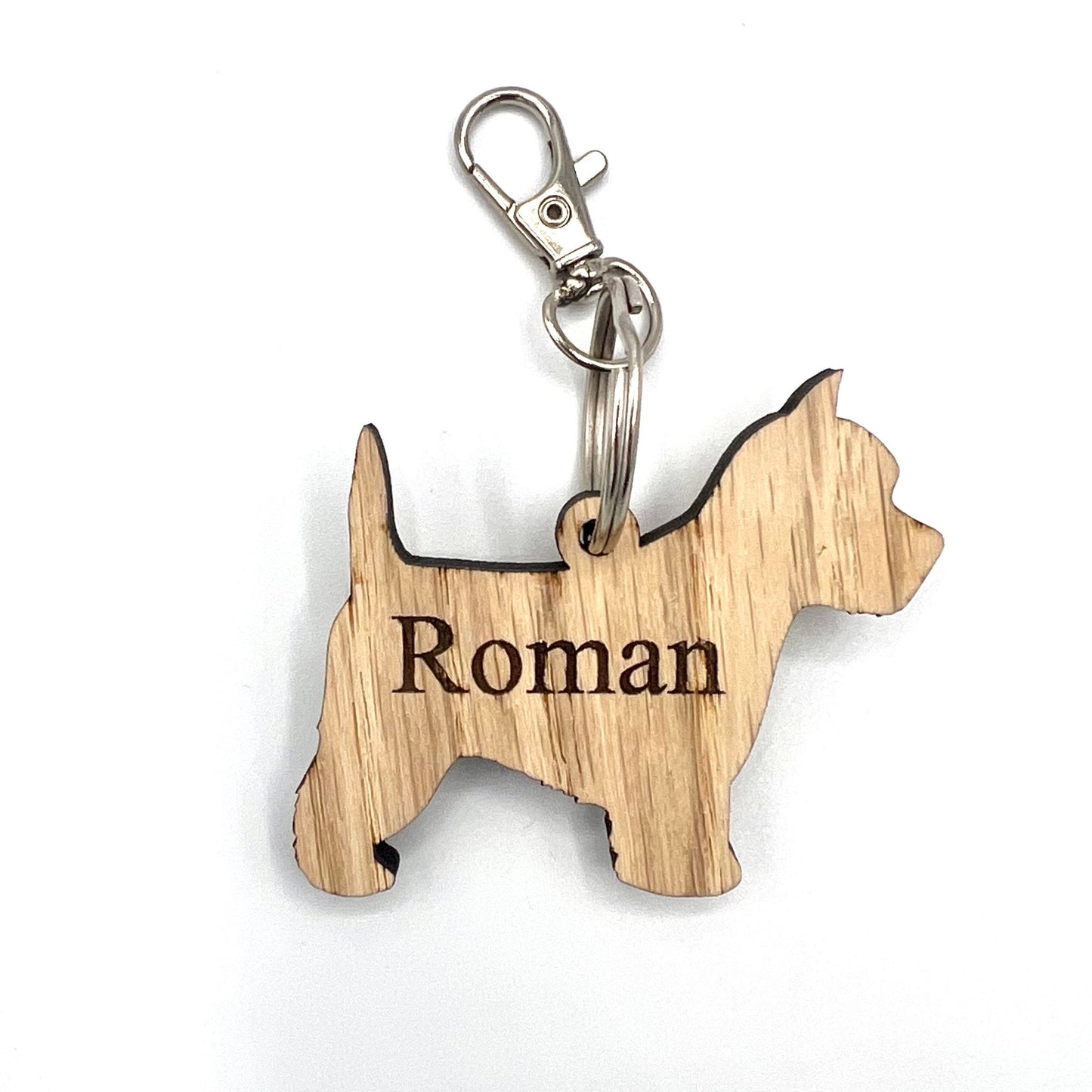 Personalised Westie Keyring - West Highland Terrier - Birthday Gift - Wooden Keyring - Keychain - Christmas Gift - personalised dog tag