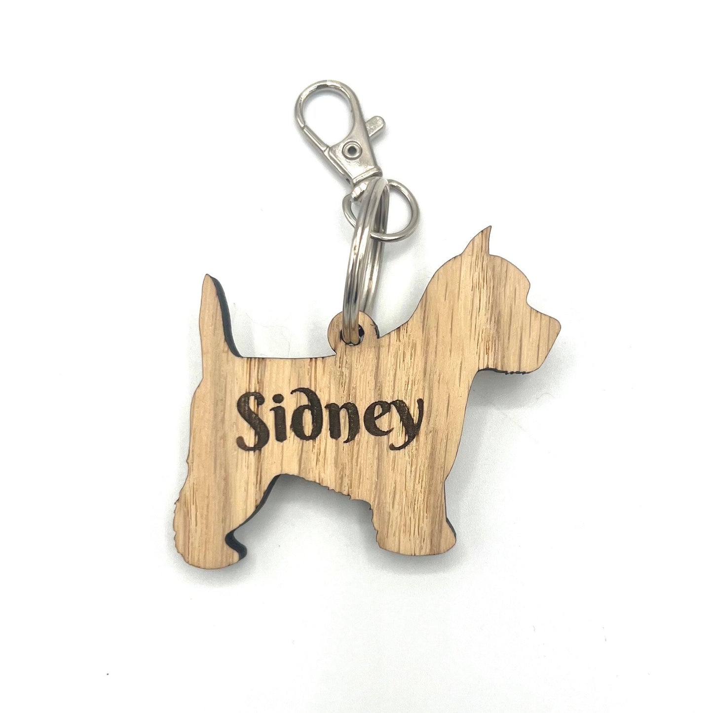 Personalised Westie Keyring - West Highland Terrier - Birthday Gift - Wooden Keyring - Keychain - Christmas Gift - personalised dog tag