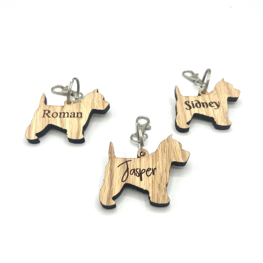 Personalised Westie Keyring - West Highland Terrier - Birthday Gift - Wooden Keyring - Keychain - Christmas Gift - personalised dog tag