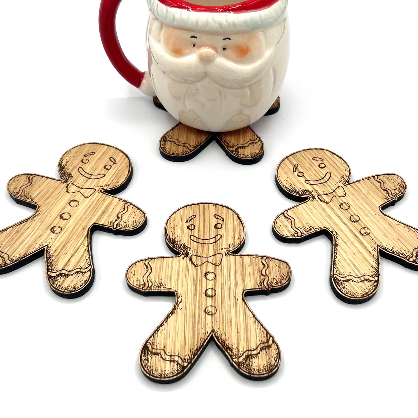 Christmas gingerbread man coasters - christmas - coasters - christmas decorations - table decoration - Wooden Coasters - christmas gift idea