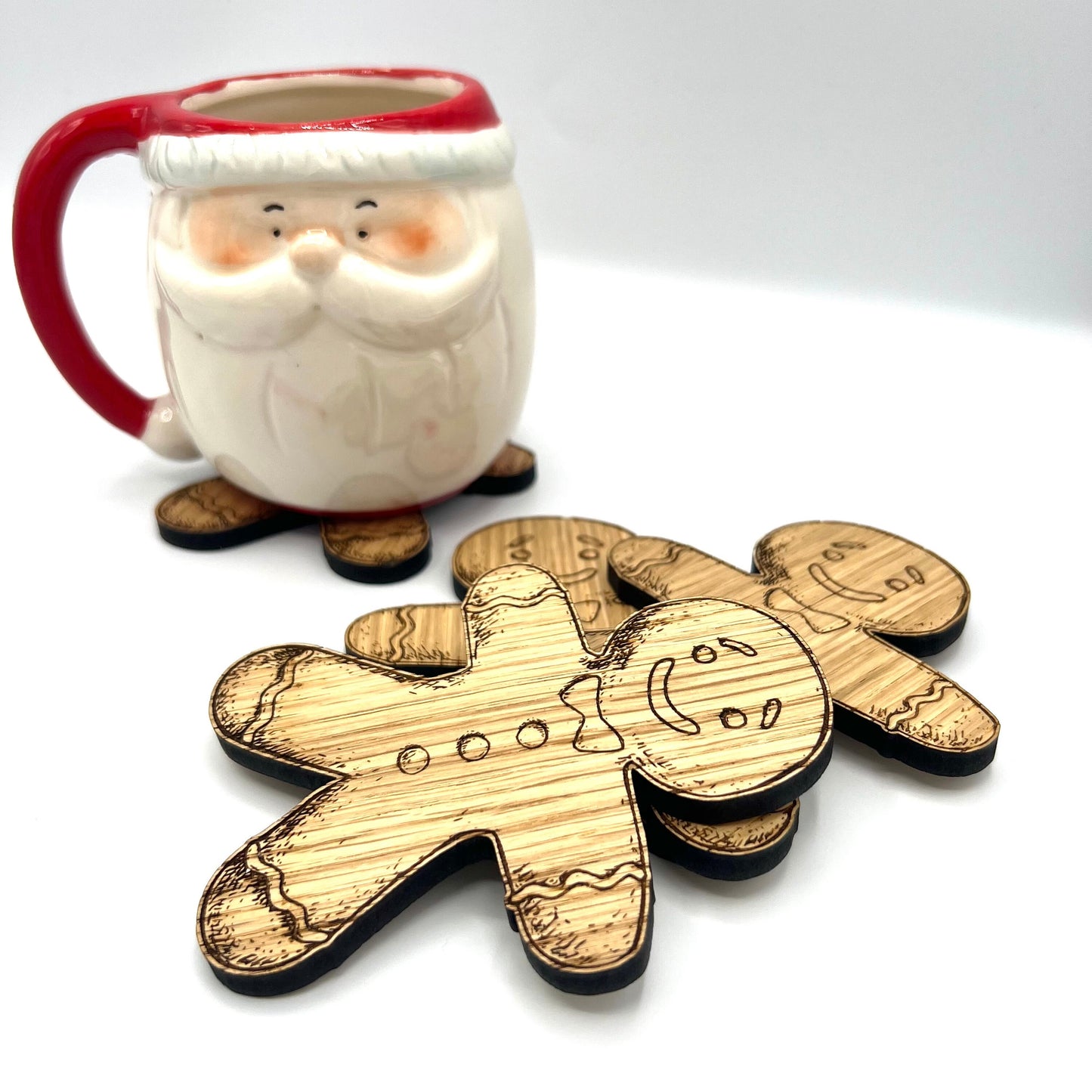 Christmas gingerbread man coasters - christmas - coasters - christmas decorations - table decoration - Wooden Coasters - christmas gift idea