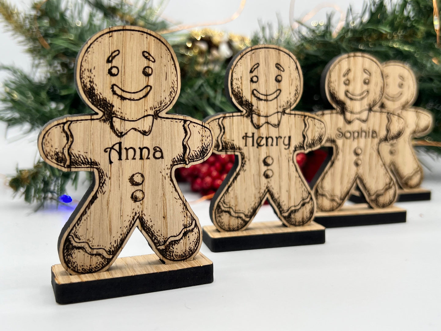 Christmas Personalised Gingerbread Table Names - Christmas Table Names - Wedding Place Names - Christmas ideas -  Table place Names