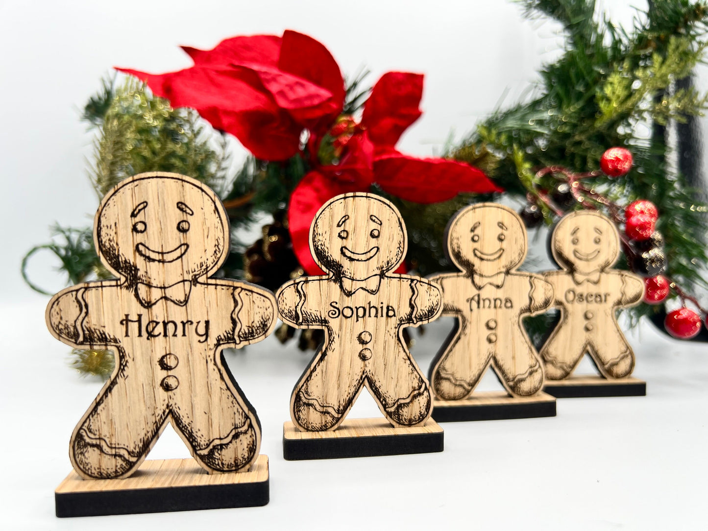 Christmas Personalised Gingerbread Table Names - Christmas Table Names - Wedding Place Names - Christmas ideas -  Table place Names