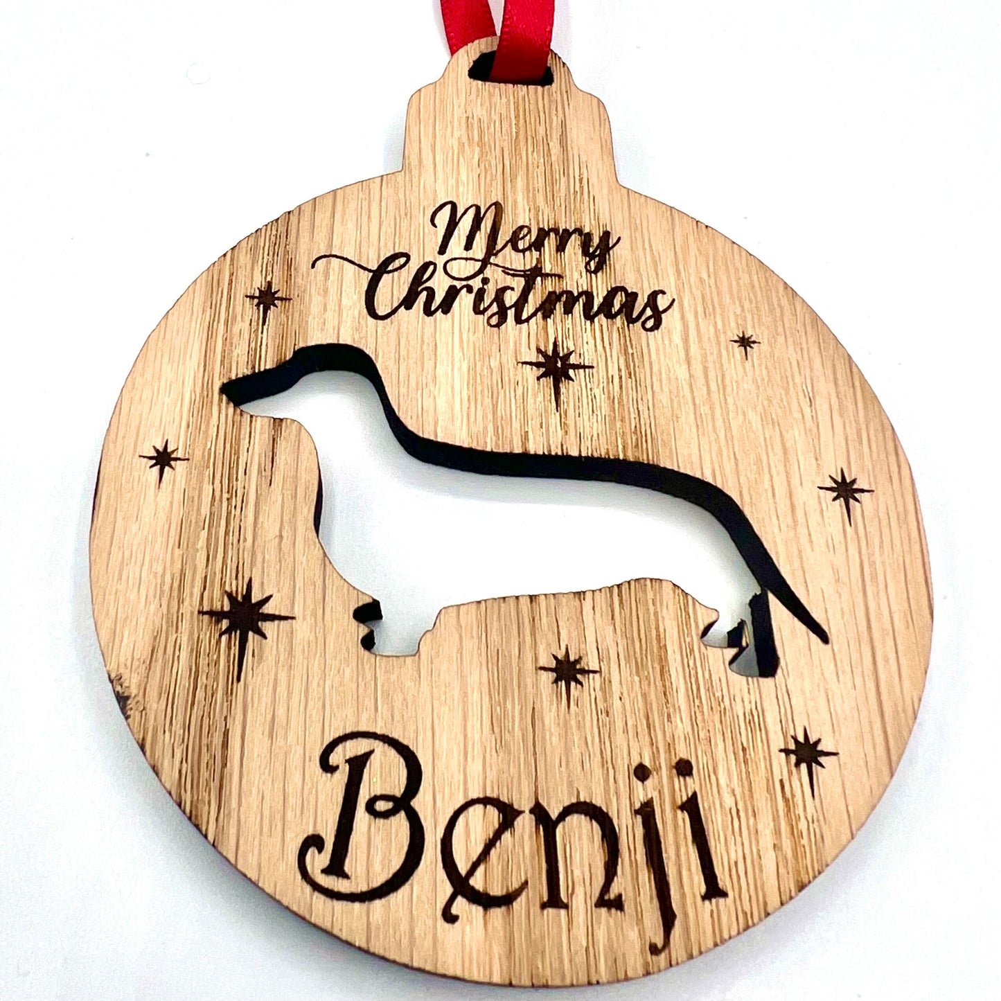 Christmas Personalised Dachshund Christmas Tree Decoration - Sausage Dog Bauble - Christmas Present - Xmas Gift - holiday decorations