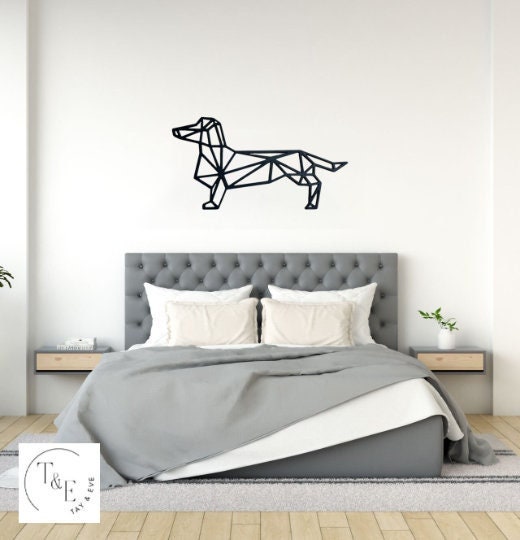 Dachshund Geometric Wall Art - Sausage Dog Wall Hanging - Decorative Weiner Dog - Wall Decor - Dog Lovers - Wall Artwork - Home Decor