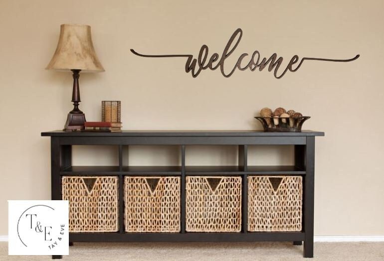 Welcome Sign - Welcome Wall Art - Wall Hanging - Decorative Welcome - Wall Decor - Home Decor - Welcome Door Decor - Home Entrance Greeting