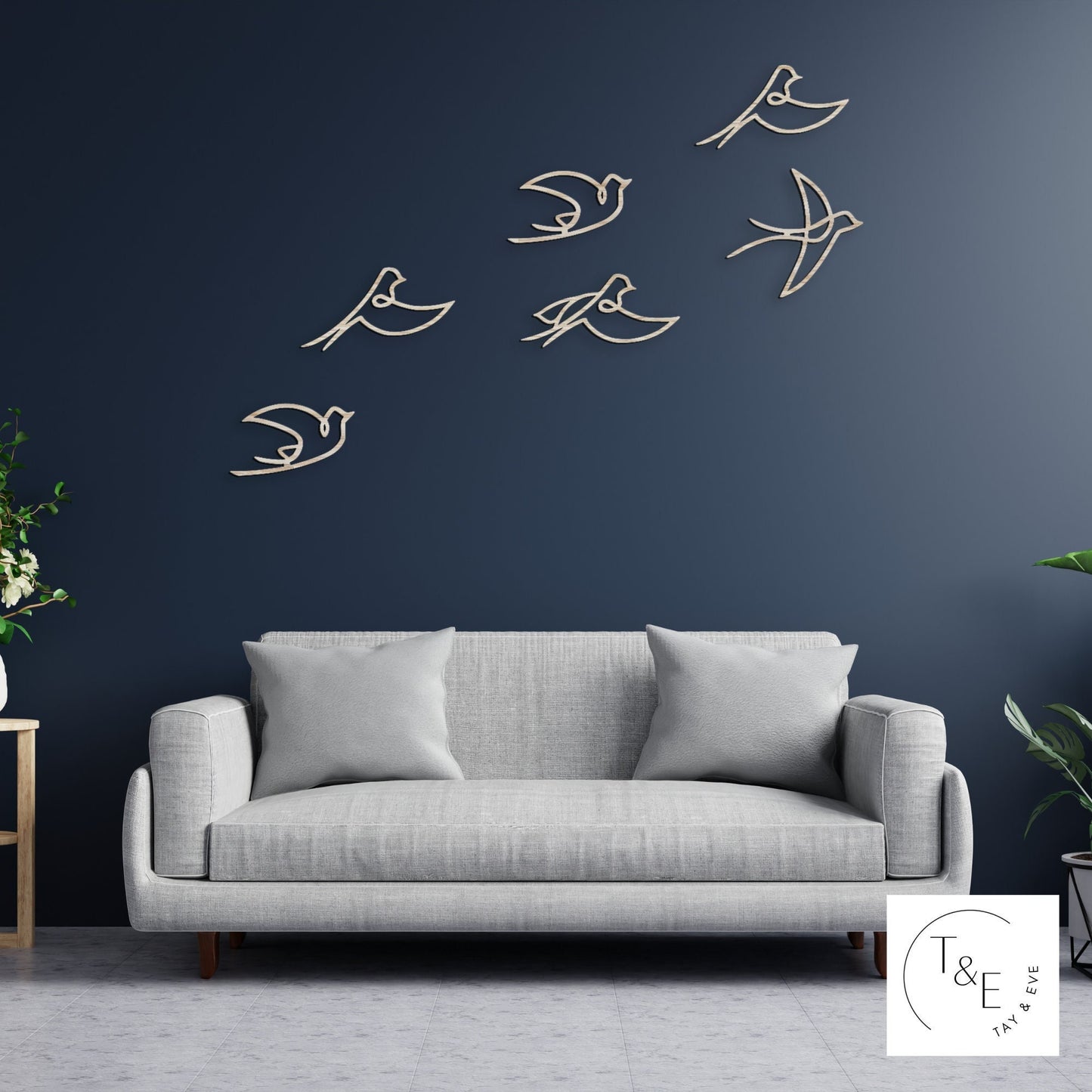 Minimalist Flock of Birds Wooden Line Wall Art - Decorative Bird Art - Wall Decor - Minimalist Wall Art - Wall Artwork - Home Decor - Birds