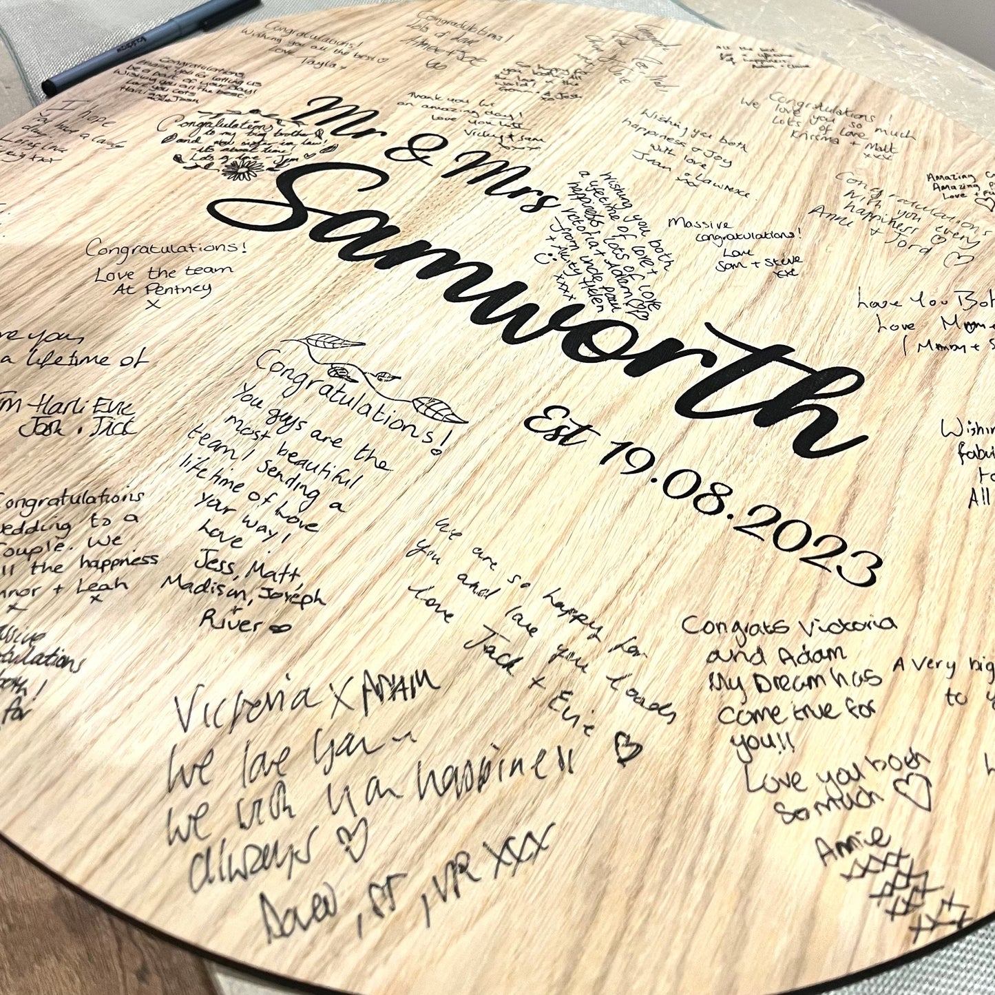 Wooden Wedding Sign - Personalised Guest Book - Wooden Personalised Guest Plaque - Wedding Guest Book Alternative - Family name Sign