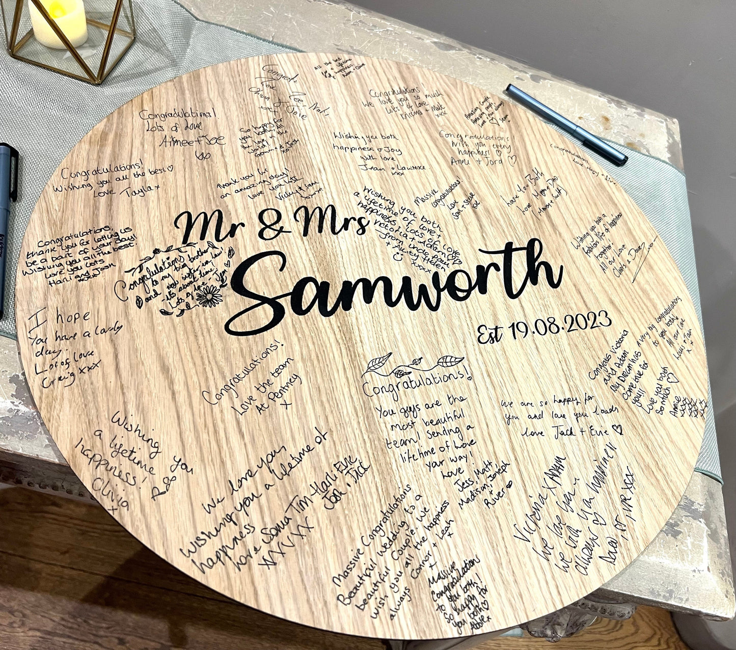 Wooden Wedding Sign - Personalised Guest Book - Wooden Personalised Guest Plaque - Wedding Guest Book Alternative - Family name Sign