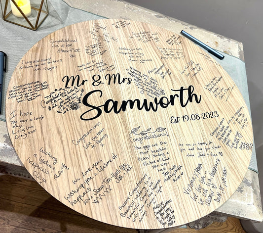 Wooden Wedding Sign - Personalised Guest Book - Wooden Personalised Guest Plaque - Wedding Guest Book Alternative - Family name Sign