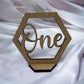 Hexagon Wooden Table Number - Wedding Table Number - Wedding Decor - Special Event Table Number - Rustic Wedding - Wedding- Special Occasion