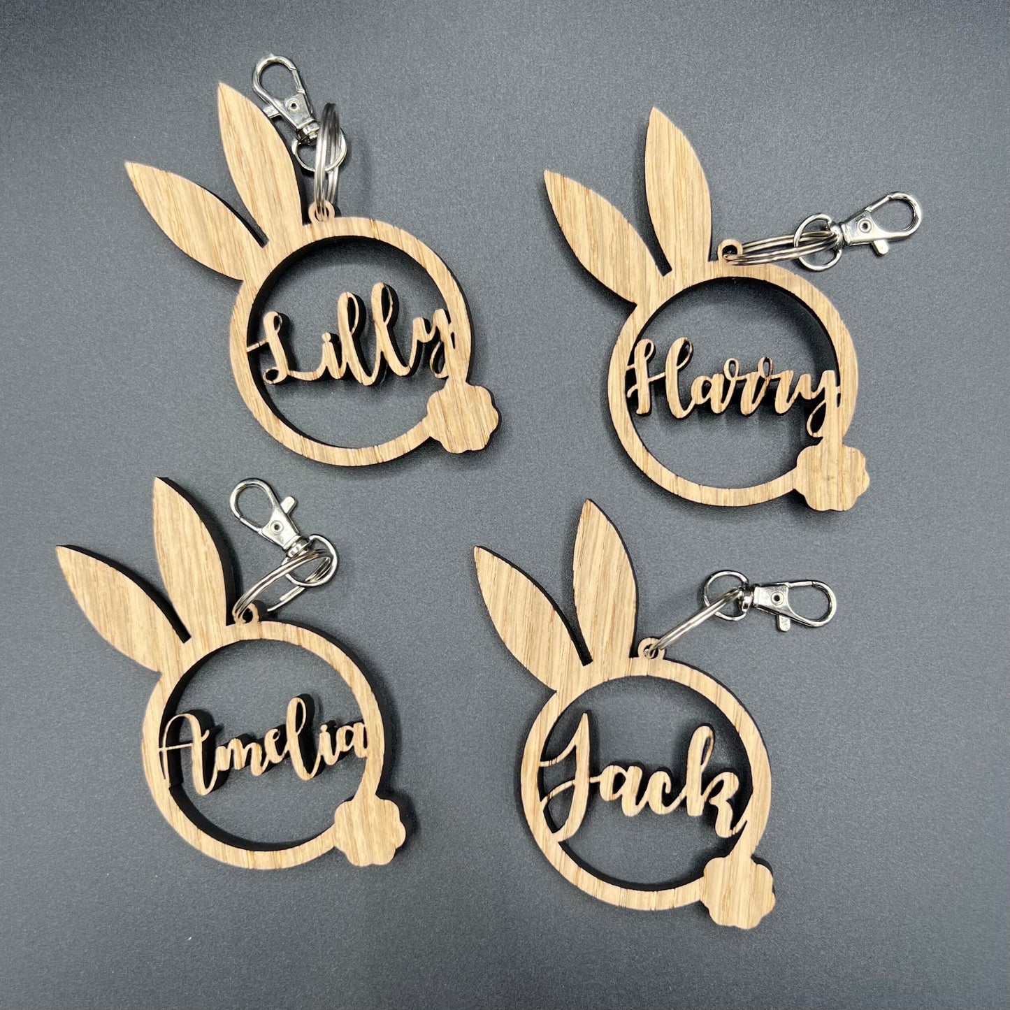 Easter Personalised Keyrings - Easter Name Keyrings - Easter Bunny Keyrings - Wooden Keyring - Easter Bunny - Easter Sunday - Easter Gift