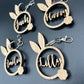 Easter Personalised Keyrings - Easter Name Keyrings - Easter Bunny Keyrings - Wooden Keyring - Easter Bunny - Easter Sunday - Easter Gift