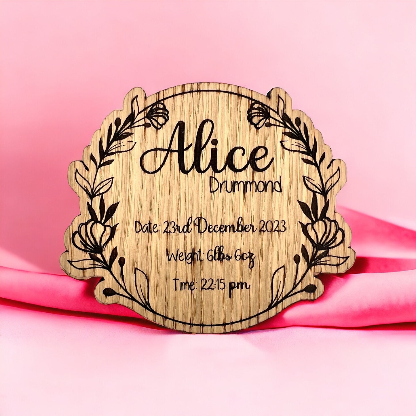 Personalised Birth Announcement Plaque - New Born Baby Name Plaque - Baby Plaque - First photo prop - Baby - Date, Time, Weight - Baby Gift