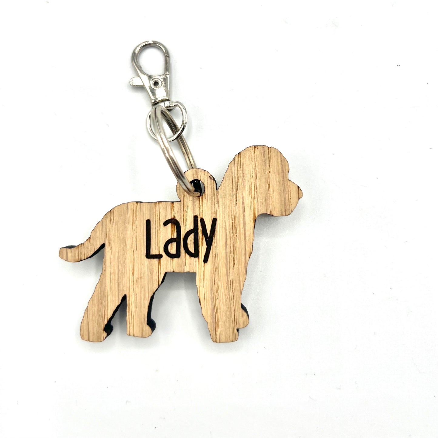 Personalised Cockapoo Keyring - cockapoo - Birthday Gift -  Keychain - Christmas - dog tag - personalised keyring - dog lover - Wooden Dog
