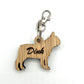 Personalised French Bulldog Keyring - Frenchie - Birthday Gift - dog lover - wooden Keychain - Christmas - dog tag - personalised keyring