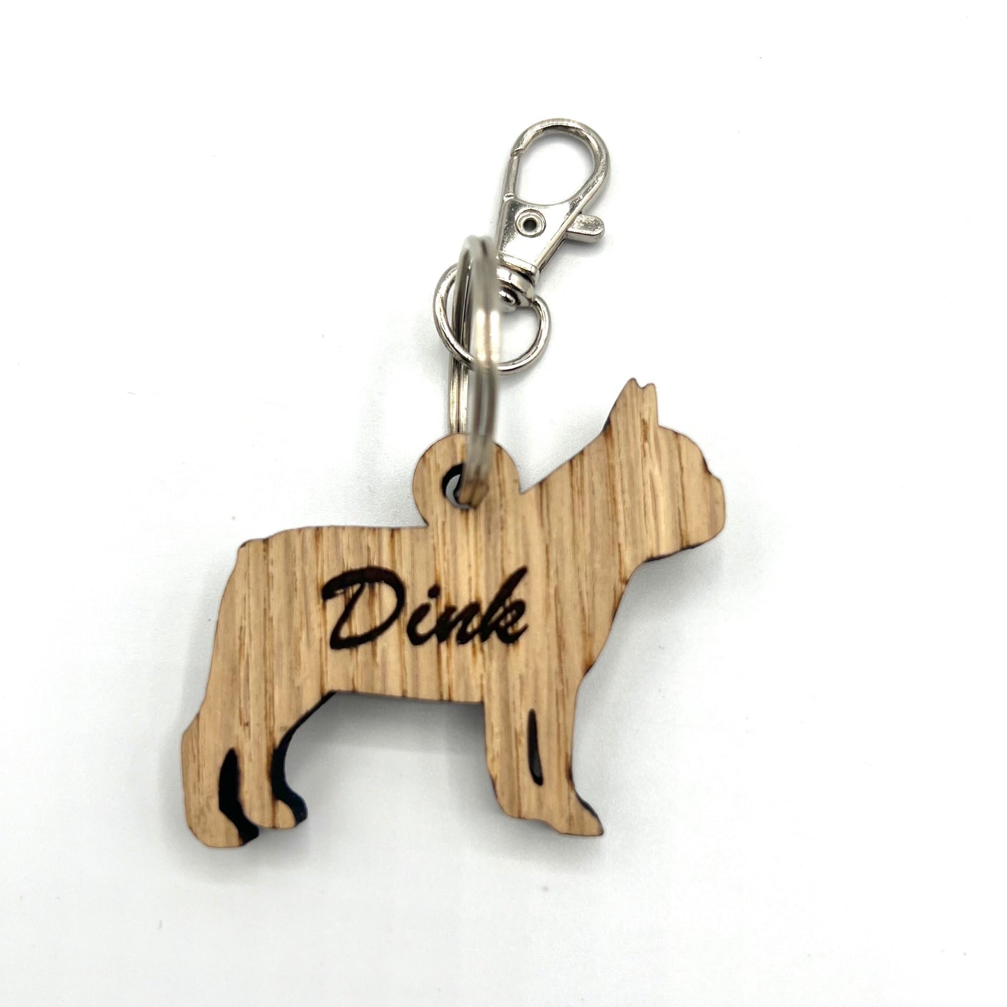Personalised French Bulldog Keyring - Frenchie - Birthday Gift - dog lover - wooden Keychain - Christmas - dog tag - personalised keyring