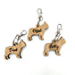 Personalised French Bulldog Keyring - Frenchie - Birthday Gift - dog lover - wooden Keychain - Christmas - dog tag - personalised keyring
